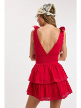 Load image into Gallery viewer, Tie Strap Layered Lace Mini Dress
