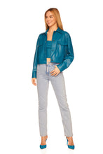 Load image into Gallery viewer, Faux Leather Crop Cargo Jacket
