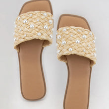 Load image into Gallery viewer, Raffia Pearl Sandal
