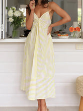 Load image into Gallery viewer, Yellow Striped Maxi Dress
