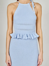 Load image into Gallery viewer, Ruffle Knit Halter Tie Top

