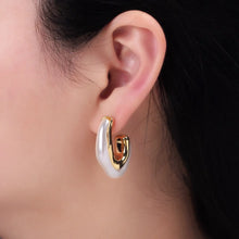 Load image into Gallery viewer, Pearl Hoop Earrings
