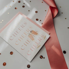 Load image into Gallery viewer, 'cheers' Champagne Flute Congratulations Card
