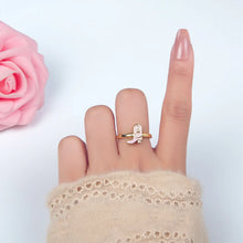 Load image into Gallery viewer, Gold Pink Enamel Cowboy Boots Ring
