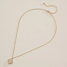 Load image into Gallery viewer, Gold Pavé Crystal Clover Necklace
