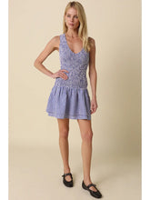 Load image into Gallery viewer, Gingham V-Neck Tiered Mini Dress
