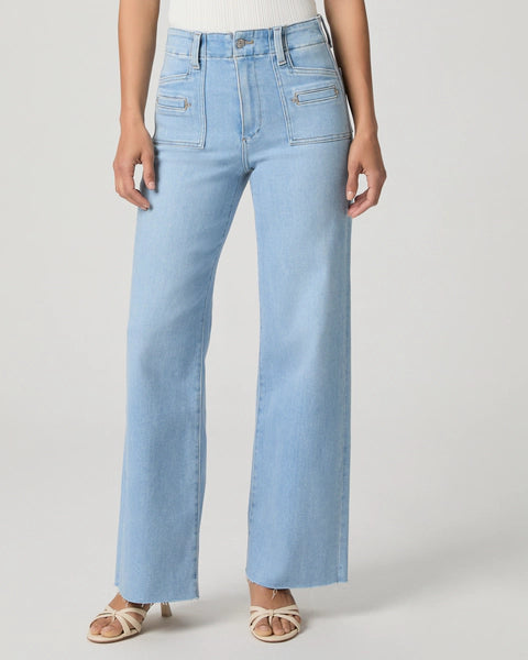 デニム・ジーパン VACANT Archive : 25SS / HEIDI LONG LENGTH TURN-UP DENIM Heidi Wide Leg Jean in LIGHT DENIM | White Stuff US