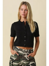 Load image into Gallery viewer, Black Short Sleeve Cardigan
