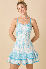 Load image into Gallery viewer, Blue &amp; White Embroidered Dress
