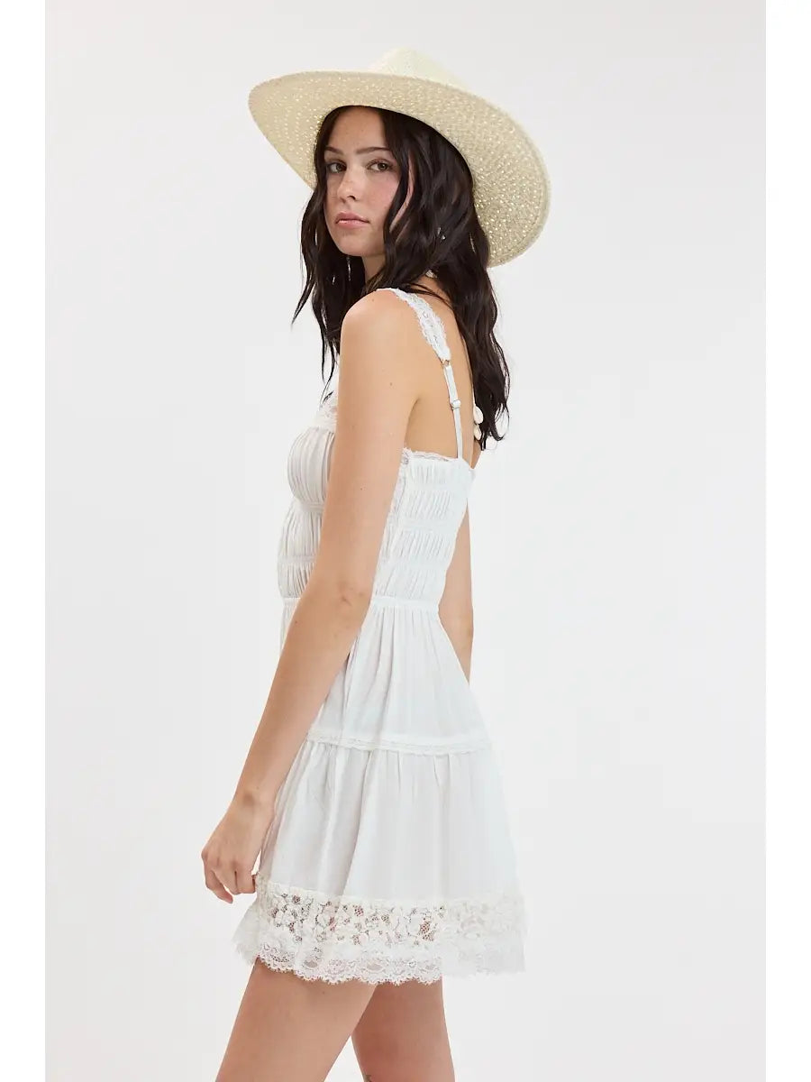 White Lace Mini Dress