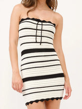 Load image into Gallery viewer, Stripe Contrast Crochet Knit Mini Dress
