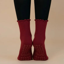 Load image into Gallery viewer, Burgundy Pilates Grip Sock
