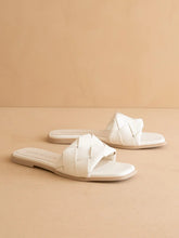 Load image into Gallery viewer, White Woven Slide Sandal
