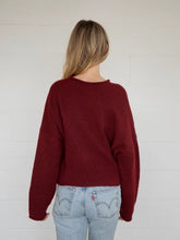 Load image into Gallery viewer, Burgundy Cardigan

