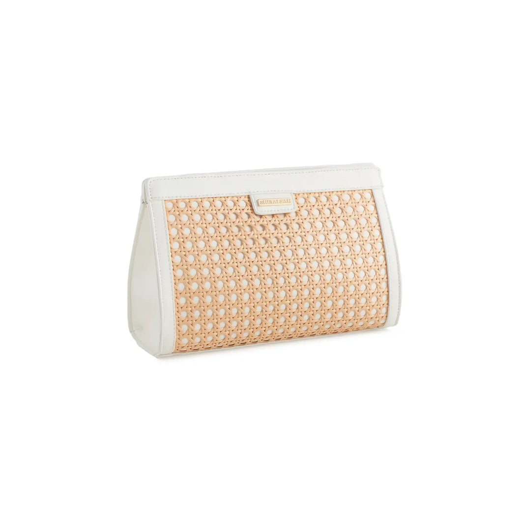 White Woven Clutch