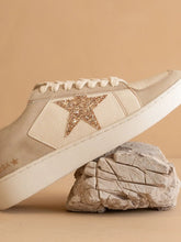 Load image into Gallery viewer, Glitter Star Sneaker Gold &amp; Beige
