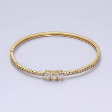 Load image into Gallery viewer, Gold Triple Oval Stackable Bangle Bracelet

