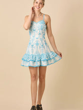 Load image into Gallery viewer, Blue &amp; White Embroidered Dress
