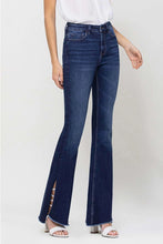 Load image into Gallery viewer, High Rise Slit Raw Hem Flare Jeans
