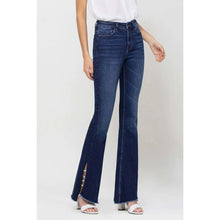 Load image into Gallery viewer, High Rise Slit Raw Hem Flare Jeans
