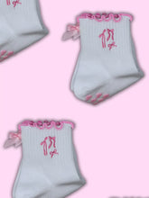 Load image into Gallery viewer, Pink Bow Coquette Grip Sock

