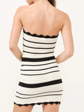 Load image into Gallery viewer, Stripe Contrast Crochet Knit Mini Dress
