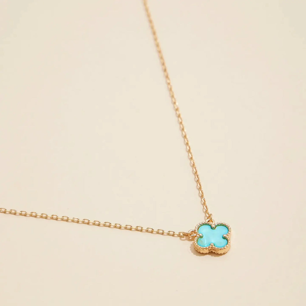 Blue Clover Necklace