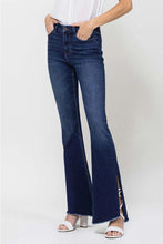 Load image into Gallery viewer, High Rise Slit Raw Hem Flare Jeans
