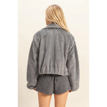 Load image into Gallery viewer, Faux Fur Zip Up Jacket with Plush Collar
