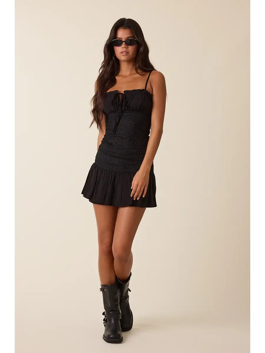 Black Floral Mini Dress