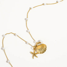 Load image into Gallery viewer, Sea Shell Pearl Necklace
