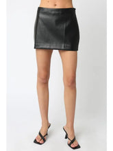 Load image into Gallery viewer, Black Faux Leather Mini Skirt
