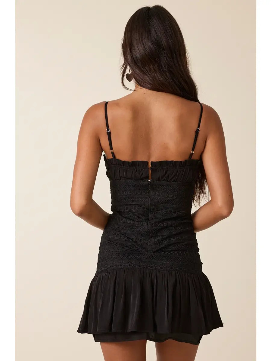 Black Floral Mini Dress