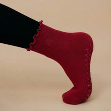 Load image into Gallery viewer, Burgundy Pilates Grip Sock
