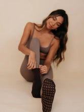 Load image into Gallery viewer, Espresso Dark Brown Pilates Grip Sock
