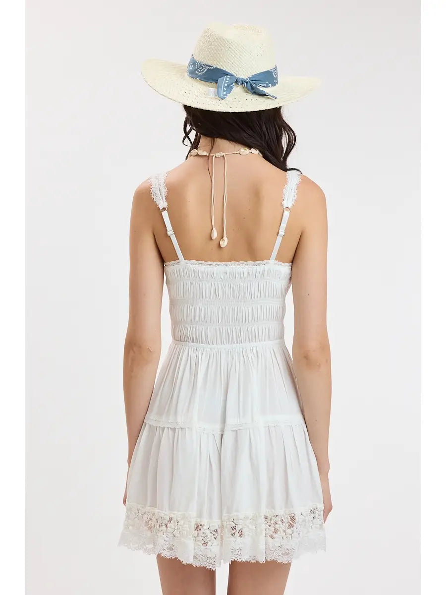 White Lace Mini Dress