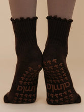 Load image into Gallery viewer, Espresso Dark Brown Pilates Grip Sock

