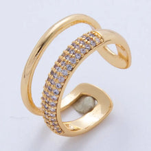 Load image into Gallery viewer, Gold Filled Micro Paved Double Band Ring
