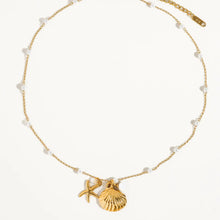 Load image into Gallery viewer, Sea Shell Pearl Necklace
