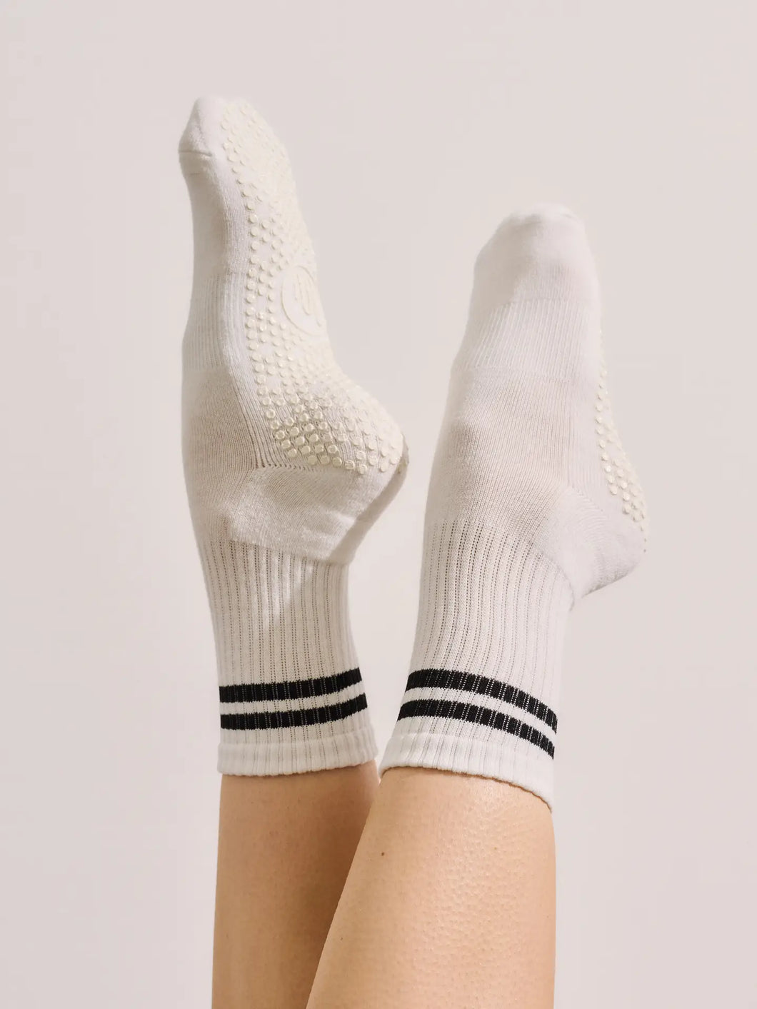Crew Non Slip Grip Socks - Sporty Stripe Ivory