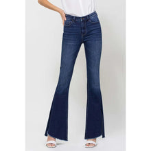 Load image into Gallery viewer, High Rise Slit Raw Hem Flare Jeans
