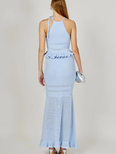 Load image into Gallery viewer, Ruffle Knit Halter Tie Top
