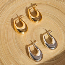 Load image into Gallery viewer, Gold Droplet Hoop Earring
