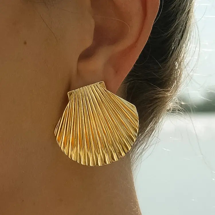Gold Sea Shell Earrings