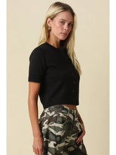 Load image into Gallery viewer, Black Short Sleeve Cardigan
