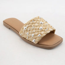 Load image into Gallery viewer, Raffia Pearl Sandal
