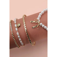 Load image into Gallery viewer, Bow Pearl Bangle Set
