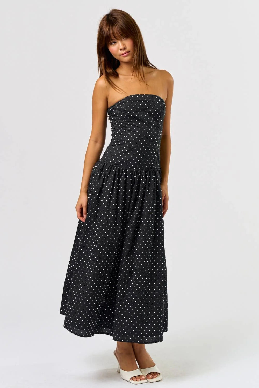 Black Polka Dot Taxi Dress
