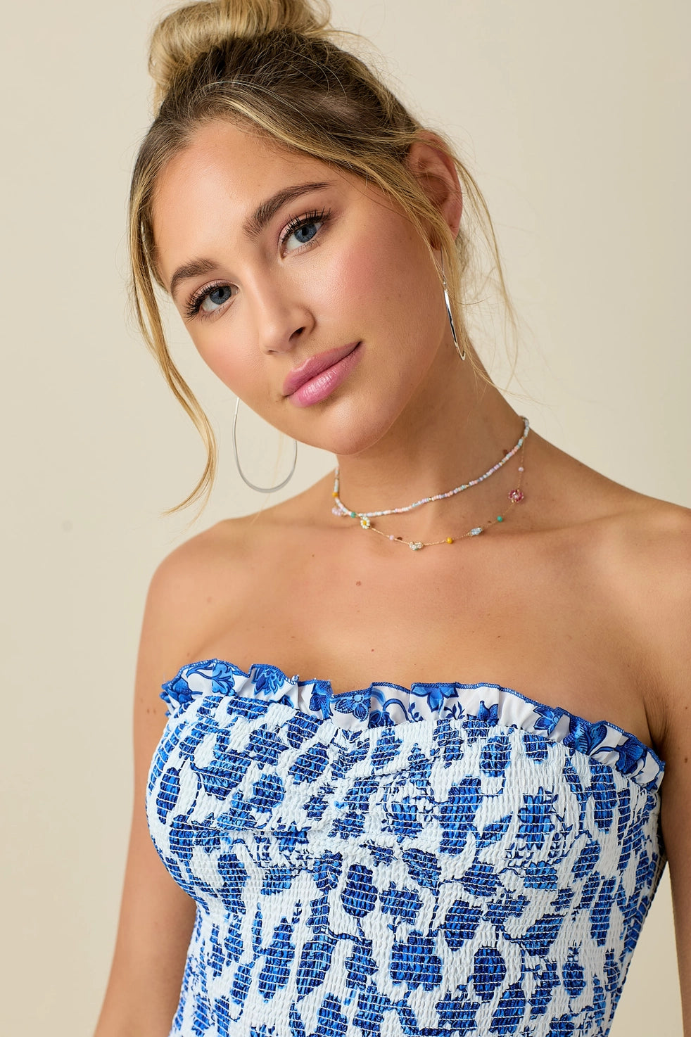 Floral Embroidered Ruffle Dress M Floral Embroidered Ruffle Dress M