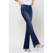 Load image into Gallery viewer, High Rise Slit Raw Hem Flare Jeans
